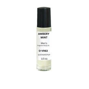 Ambery Mint (Men) Body Oil 10 ml Fragrance All Natural 1/3 oz Roll-On Scent
